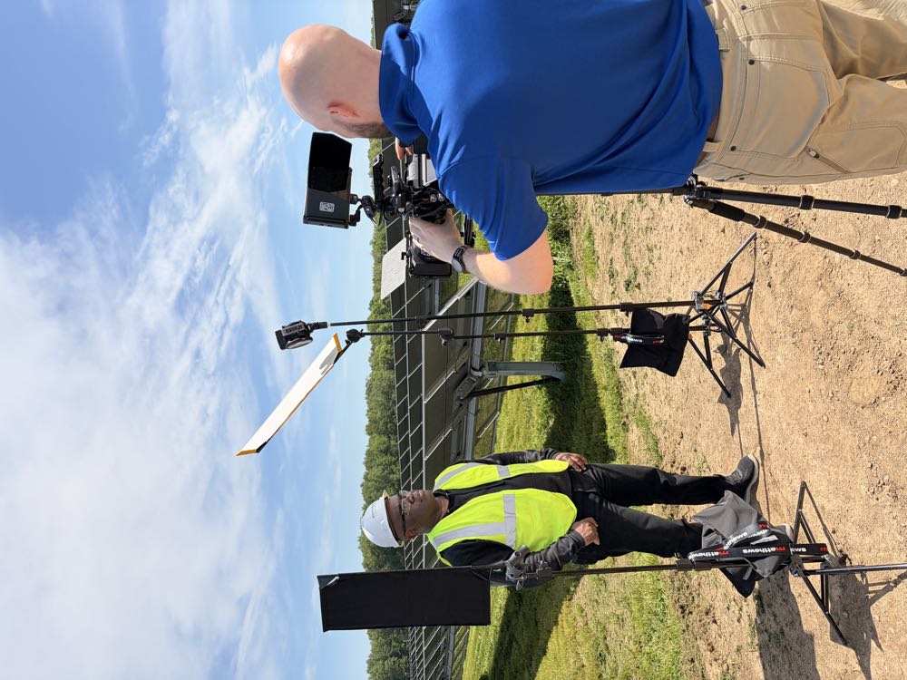 A Metcalf Media crew filming on a working site